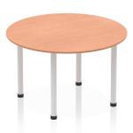 Dynamic Impulse 1200mm Round Table Beech Top Silver Post Leg I000080 25677DY