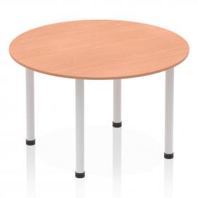 Dynamic Impulse 1200mm Round Table Beech Top Silver Post Leg I000080 25677DY