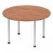 Dynamic Impulse 1200mm Round Table Walnut Top Silver Post Leg I000140 25691DY