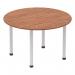 Dynamic Impulse 1200mm Round Table Walnut Top Silver Post Leg I000140 25691DY