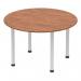 Dynamic Impulse 1200mm Round Table Walnut Top Silver Post Leg I000140 25691DY