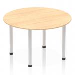 Dynamic Impulse 1200mm Round Table Maple Top Silver Post Leg I000260 25719DY