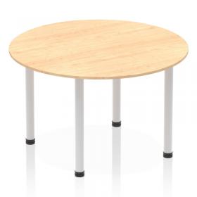 Dynamic Impulse 1200mm Round Table Maple Top Silver Post Leg I000260 25719DY