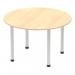 Dynamic Impulse 1200mm Round Table Maple Top Silver Post Leg I000260 25719DY