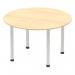 Dynamic Impulse 1200mm Round Table Maple Top Silver Post Leg I000260 25719DY