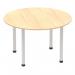 Dynamic Impulse 1200mm Round Table Maple Top Silver Post Leg I000260 25719DY