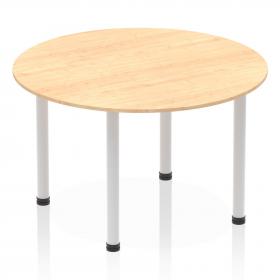 Dynamic Impulse 1200mm Round Table Maple Top Silver Post Leg I000260 25719DY