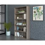 The Teknik Bookcases Affiliate 5 Shelf Bookcase measures W884 x D288 x H1676mm and features a beautiful Hudson Elm Finish. The warm wood tones and sleek design make it an elegant addition to any space. Its five shelves provide ample storage for books and decor items.