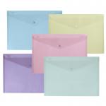 Snopake ReBorn A4 Polyfile Popper Wallet with Press-Stud Closure Pastel PK5 15912 26172SN