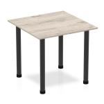 Dynamic Impulse 800mm Square Table Grey Oak Top Black Post Leg BF00397 26188DY