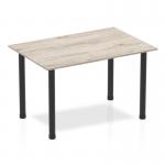 Dynamic Impulse 1200mm Straight Table Grey Oak Top Black Post Leg BF00398 26195DY