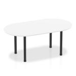 Dynamic Impulse 1800mm Boardroom Table White Top Black Post Leg I004180 26258DY