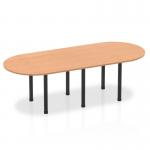 Dynamic Impulse 2400mm Boardroom Table Oak Top Black Post Leg I004185 26293DY