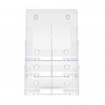 Deflecto 3 Tier 6 Pocket 13 A4 Portrait Slanted Free Standing or Wall Mounted Literature Display Holder Crystal Clear - 77401 26347DF