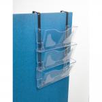 Deflecto A4 Landscape Wall Mounted Document Literature Display Holder with Hanging Bracket Crystal Clear (Pack 3) - CP077YTCRY 26368DF
