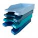 Deflecto Cool Breeze A4 Continental Letter Trays Deep Blue and Aqua (Pack 4) - CP130YTCB 26389DF