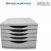 Deflecto A4 Desktop Drawer Organiser 5 Drawers - 1 x 60mm and 4 x 30mm Drawer Tower Unit Grey - CP145YTGRY 26410DF