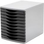 Deflecto Classic A4 Desktop Drawer Organiser 10 Drawers - 10 x 30mm Drawer Tower Unit Black - CP149YTBLK 26424DF