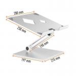 Durable Laptop Stand RISE Aluminium Ergonomic & Adjustable Non-Slip Stand for Laptops & Tablets up to 17 inch - 505023 26592DR