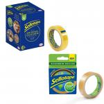 Sellotape Original Easy Tear Extra Sticky Golden Tape 24mm x 66m (Pack 6) PLUS FREE ROLL OF Zero Plastic Tape Clear 24mm x 30m - 2863850 + 2635499 26655XX