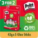 Pritt Original Glue Stick Sustainable Long Lasting Strong Adhesive Solvent Free Value Pack 43g (Pack 5) - Buy 2 Get 1 Free - 1456072 X3 26662XX