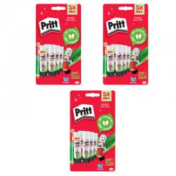 Pritt Original Glue Stick Sustainable Long Lasting Strong Adhesive Solvent Free 11g Mini (Pack 5) - Buy 2 Get 1 Free - 2741298 X3 26676XX