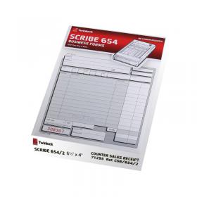 Twinlock Scribe 654 Sales Receipt 2 Part Sheets (Pack 100) 71295 26709AC