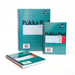 Pukka Pads Metallic Jotta Notepad Wirebound A4 5mm Squared 4 Hole Punched 200 Perforated Pages Green (Pack 3) - JM018SQ 26718PK