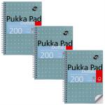 Pukka Pads Metallic Jotta Notepad Wirebound A5 5mm Dotted Grid 200 Perforated Pages Green (Pack 3) - JM021DOT 26739PK