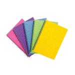 Pukka Pads Pressboard Brights Pad A4 Wirebound Sidebound 120 Pages Feint Ruled Paper Assorted Bright Colours (Pack 10) - 7268-PRS 26767PK