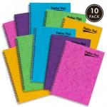 Pukka Pads Pressboard Brights Pad A4 Wirebound Sidebound 120 Pages Feint Ruled Paper Assorted Bright Colours (Pack 10) - 7268-PRS 26767PK