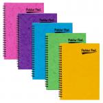 Pukka Pads Pressboard Brights Pad A5 Wirebound Sidebound 120 Pages Feint Ruled Paper Assorted Bright Colours (Pack 10) - 7271-PRS 26788PK