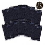 Pukka Pads Pressboard Minor Pad A7 76 x 127mm Wirebound Topbound 120 Pages Feint Ruled Paper Black (Pack 10) - 7275-PRS 26816PK