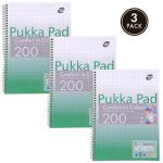 Pukka Pads Irlen Jotta A4 Wirebound 200 Green Perforated Pages Paper Tinted Ruling With Margin (Pack 3) - IRLJOTA4(GREEN) 26844PK