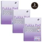 Pukka Pads Irlen Jotta A4 Wirebound 200 Lavender Perforated Pages Paper Tinted Ruling With Margin (Pack 3) - IRLJOTA4(LAV) 26851PK