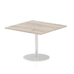 Dynamic Italia 1000mm Poseur Square Table Grey Oak Top 725mm High Leg ITL0357 26979DY