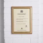 Seco A4 Deluxe Certificate Frame Gold - GDA4CERT 27061SS