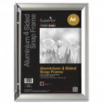 SECO A4 Brushed Aluminium Snap Frame Silver - AM9 27089SS