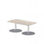 Dynamic Italia 1200 x 600mm Poseur Rectangular Table Grey Oak Top 475mm High Leg ITL0231 27098DY