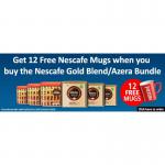 Nescafe 3 tins of Gold Blend Coffee 750g and 3 tins of Azera Barista Style Coffee 500g Plus 12 Free Nescafe Red Mugs 27187XX