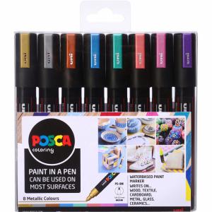 Click to view product details and reviews for Posca Pc 5m Paint Marker Assorted Metallic Colours Pack 8 153544855.