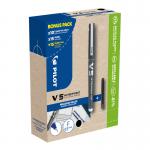 Pilot V5 Hi-Tecpoint Liquid Ink Rollerball Pen 0.5mm Tip 0.3mm Line Black Greenpack (Pack 10 + 30 Refills) - 3131910556237 27348PT