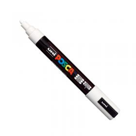 Posca PC-5M Paint Marker Water Based Medium Line Width 1.8 mm - 2.5 mm White (Single Pen) - 286518000 27642UB