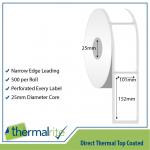 Thermalrite Direct Thermal Labels 101x152mm 25mm core (Pack 20 Rolls of 500 Labels per Roll) - RL101.152DT-25 27754SM