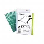 Rexel Copy King Multi Punched Pocket Polypropylene A4 90 Micron Top Opening Green Spine Glass Clear (Pack 100) 12265 27822AC