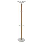 Alba Wooden Coat Stand With 6 Pegs and 4 Mini Pegs Light Wood and White - PMNAHOW BC 27824AL