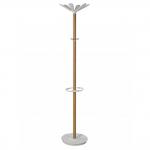 Alba Wooden Coat Stand With 6 Pegs and 4 Mini Pegs Light Wood and White - PMNAHOW BC 27824AL