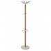 Alba Wooden Coat Stand With 6 Pegs and 4 Mini Pegs Light Wood and White - PMNAHOW BC 27824AL