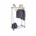 Alba Oslo Mobile Garment Rack Silver Grey and White Wood - Supplied With 6 Hangers - PMOSLO 27831AL