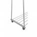 Alba Oslo Mobile Garment Rack Silver Grey and White Wood - Supplied With 6 Hangers - PMOSLO 27831AL